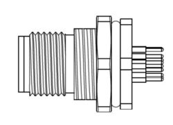 SM C10 PM12-RPBR12-S0-PG9 - SM C10 PM12-RPBR12-S0-PG9 Schmid-M M12 Male Connector,12 Pins,PCB, Rear Mount, PG9 Thread